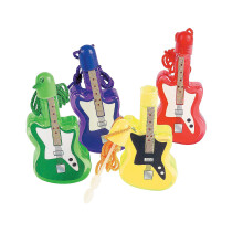 Fun Express Guitar Bubble Bottle Necklaces - Colorful Music Party Favors for Kids Perfect VBS Vacation Bible School Supplies - Fun Decorations Pa