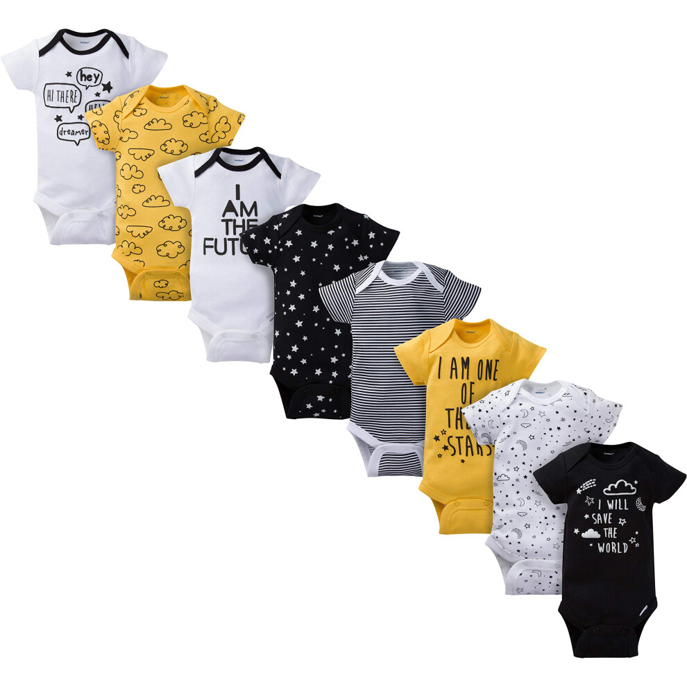 Gerber Baby 8-Pack Short Sleeve Onesies Bodysuits  Star  Newborn