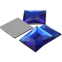 Allstarco 24mm Flat Back Acrylic Square Gems Rhinestones Cosplay Costume Embelishments - 14 Pieces (Blue Sapphire A09)