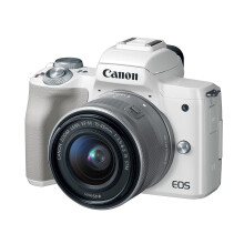 Kit fotocamera mirrorless per vlogging Canon EOS M50 con obiettivo EF-M 15-45mm Video 4K Wi-Fi integrato NFC e tecnologia Bluetooth Bianco