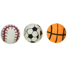 Multipet 3 -delige sport tennisbalwaardepakket in gaas touwhondenspeelgoed