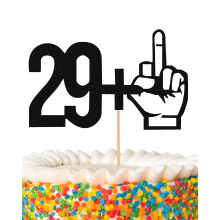 MYAMPED 29+1 Cake Topper - Glitter Sort 30-?rs f?dselsdagskagedekorationer Perfekt til 30-?rs f?dselsdagsfest eller 30-?rs jubil?um