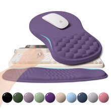 KUOSGM 2-in-1 Ergonomische Set, Golfvorm Polssteun en Massage Muismat Polssteun
