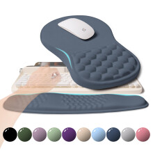 KUOSGM 2-in-1 Ergonomische Set, Golvende Toetsenbordpolssteun en Massage Muismat Polssteun