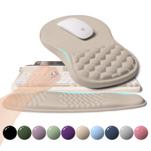 KUOSGM 2-in-1 Ergonomische Set, Golfvorm Polssteun en Massage Muismat Polssteun