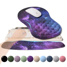 KUOSGM 2-in-1 Ergonomisch Set, Golfvorm Toetsenbordpolssteun en Massagekussen Muismat