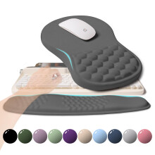 KUOSGM 2-in-1 Ergonomische Set, Wave Rise Toetsenbord Polsteun en Massage Kussen Muismat