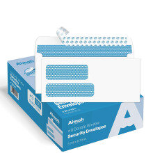 AIMOH #9 Buste di sicurezza per auto-sigillo a doppia finestra-per dichiarazioni e documenti di fatture Tinted-Taglia 3-7/8 x 8-7/8-24 lb-(30139-CS)