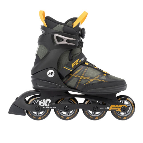 K2 FIT 80 Boa Herren Inline Skates - Grau/Senf / 5.0 1