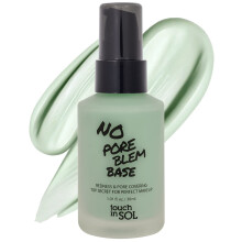TOUCH IN SOL Redness Correcting Base Primer 1.01 fl.oz. - Pore Minimizing Green Toned Makeup Base - Tone Neutralizing before Foundation - Minimiz