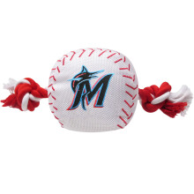 MLB Miami Marlins giocattolo di corda da baseball per cani e gatti. Duri nylon sportiva da baseball design corde pesanti con squeaker interno