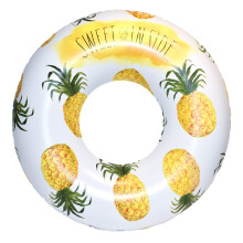 Coconut Float Rae Dunn x Pineapple Pattern Ring Float - voksenst?rrelse stor 48 tommer oppustelig t?mmerfl?de og slidst?rkt vandr?r - Stabil ride
