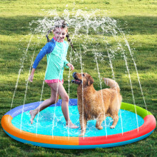 SLOOSH Rutschfestes Spritzpad-Sprinkler - Wasserspielzeug fr drauen, Springbrunnenmatte fr den Garten, fr Kleinkinder, Kinder, Hunde, verdick
