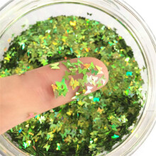 Butterfly Confetti Trpytiv laserov flitry pro kutily Dekorace na nehty Party Dekorace - 10g Laser Green