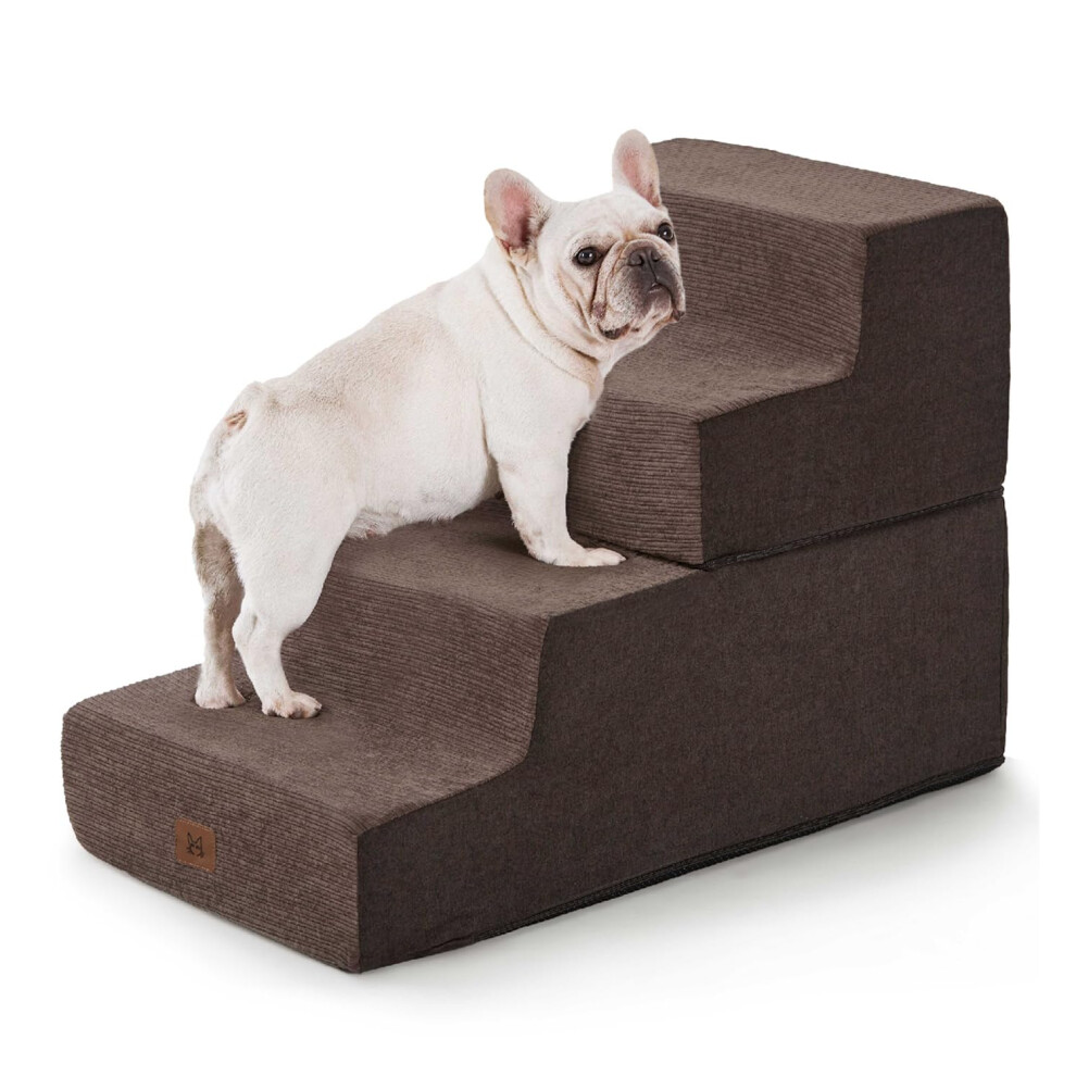 ABCPET Dog Stairs for High Bed Dog Steps for Bed Couch Sofa 35D Foam Extra Wide Pet Steps for Small Dogs and Cats Pet Stairs with Non-Slip Bottom B