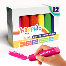 Happido Set de 12 palitos de pintura de temperatura giratoria para nios secando rpido sin desorden suministros de arte para nios pequeos y nios