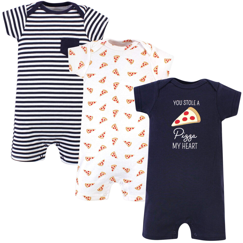 Hudson Baby Unisex Katoen Rompers Pizza 0-3 Maanden-image