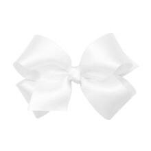 Wee Ones Baby Mdchen Mittelgroe klassische franzsische Satin-Haarschleife an einem WeeStay-Clip mit Knotenwickel in der Mitte  Wei, Einheits
