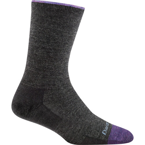 Darn Tough Women's Solid Basic Crew Lightweight Sock (Style 6012) - Charcoal  Large