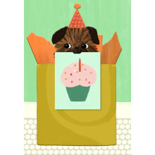 Hallmark Geburtstagskarte (Hund mit Cupcake)