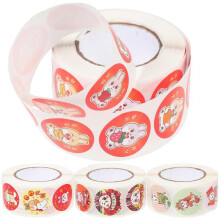 4 rolls of Chinese New Year Stickers Red Envelope Sealing Stickers Couplet Sealing Stickers