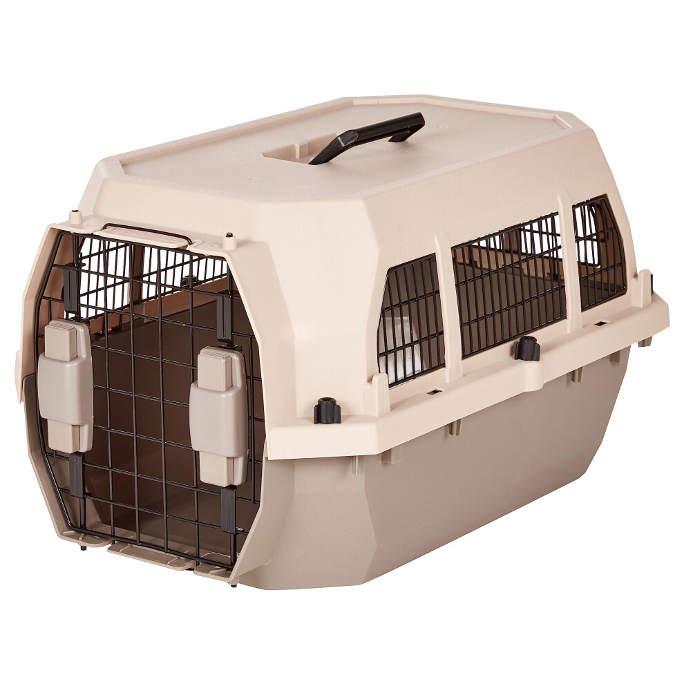 Amazon Basics Hunde- Und Katzenzwinger Mit Harten Seitenwnden, Einzeltr, Transportbox Fr Haustiere Mit Metalldrahtbelftung, 59,9 Cm L X 39,-image