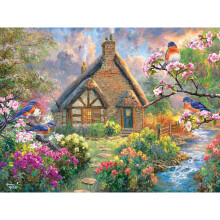 RoseArt - Abraham Hunter Cork Puzzle - Cobblestone Creek - 1000 brikkers puslespil til voksne