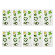 10 Sheets St. Patrick's Day Stickers Glitter Clover Four-leaf Clover Temporary Body Art Environmentally Friendly Stickers (WS-121)