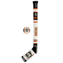 Franklin Sport Anaheim Ducks NHL Mini Soft Hockey Stick Set - Great Toy for Kids- NHL Team Soft Foam Mini Knee Hockey Stick and Ball Set
