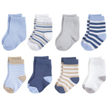 Toccata da Nature Baby Boys Calzini casual in cotone biologico Tan Lt. Blue 12-24 mesi US