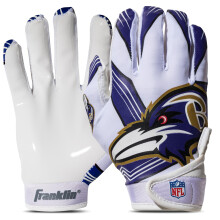 Franklin Sports Baltimore Ravens Youth NFL FOOTBOSS GLANTS rcepteur - Gants rcepteurs pour enfants - Logos de l'quipe NFL et Silicone Palm - J