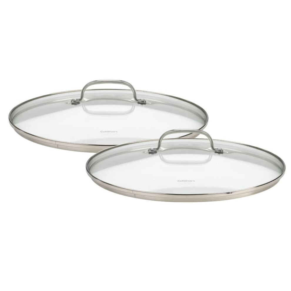 Cuisinart 71-2228CG Chef's Classic Stainless 2-Piece Glass Lid Set 9"""" & 11"""" Glass covers