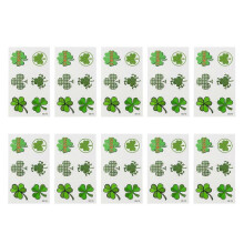10 Sheets St. Patrick's Day Stickers Glitter Clover Four-leaf Clover Temporary Body Art Environmentally Friendly Stickers (WS-116)