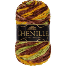 JubileeYarn Chenille Yarn - Worsted Polyester - 100g/Skein - El Dorado - Variegated Multicolor Velvet - Crochet and Knitting Yarn - 1 Skein