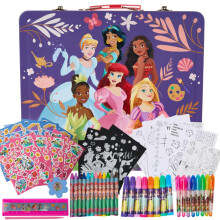 Inovativn design Disney Princess Deluxe Activity Set s plechovm nosicem Omalovnky Samolepky Scratch Art Sheets & Art Suss - Popelka Ariel Rapunzel