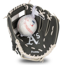 Gant de Teeball Franklin Sports MLB Jeunesse + Set de Balle en Mousse - Gant et Balle Oakland Athletics - 9.5"