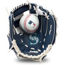 Gant de Teeball Franklin Sports MLB Jeunesse + Set de Balle en Mousse - Kids Seattle Mariners - 9.5"