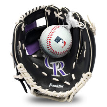 Gant de Teeball Franklin Sports MLB Jeunes + Set de Balle en Mousse - Gant Colorado Rockies - 9.5"