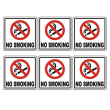 6pcs No Smoking Sign Stickers Self-adhesive No Smoking Sticker for Car Decoration