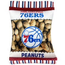 Pets First NBA Philadelphia 76ers Crinkle FINE Plush Dog & CAT Squeak Toy - Cutest Stadium Peanuts Snack Plush Toy for Dogs & Cats with Inner Squ