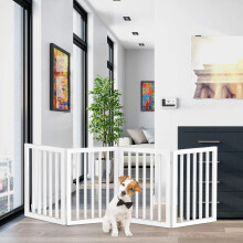 Pago per animali domestici interni - Gate per cani pieghevole a 4 pannelli per scale o porte - recinzione per animali domestici da 73x24 pollici per
