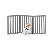PETMAKER Cancello per Animali da Interno - Cancello per Cani Pieghevole a 3 Pannelli per Scale o Porte - Recinto per Animali Autoportante da 54x2