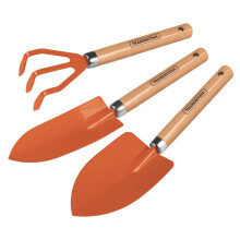 Tramontina 3-Piece Metal Gardening Set with Wooden Handle