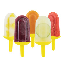 Tovolo Popsicle Molds with Sticks (5-Pack Classic) - Reusable Ice Pop Molds & Sticks for Homemade Flavored Ice Pops & Frozen Snacks - Popsicle M