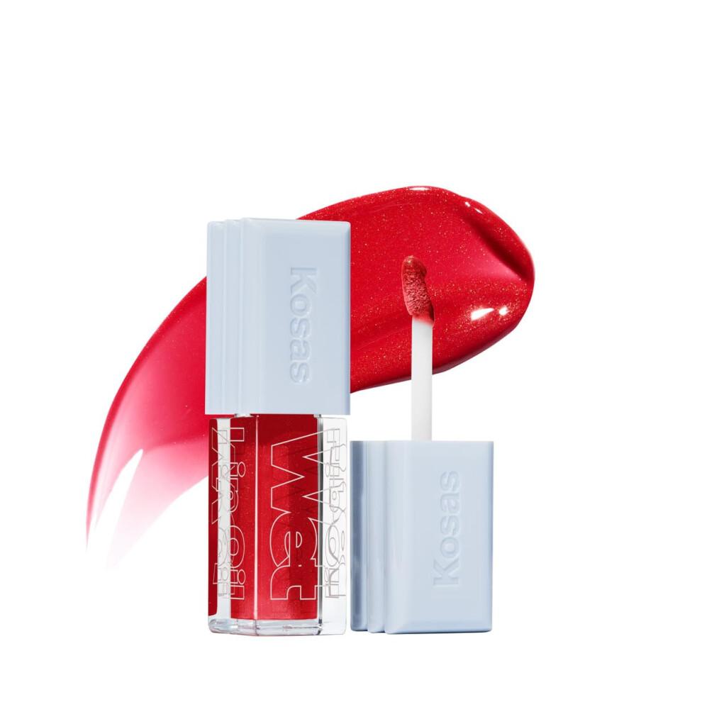 Kosas Wet Lip Oil Gloss - Hydrating Lip Plumping Treatment With Hyaluronic Acid & Peptides (Jaws)