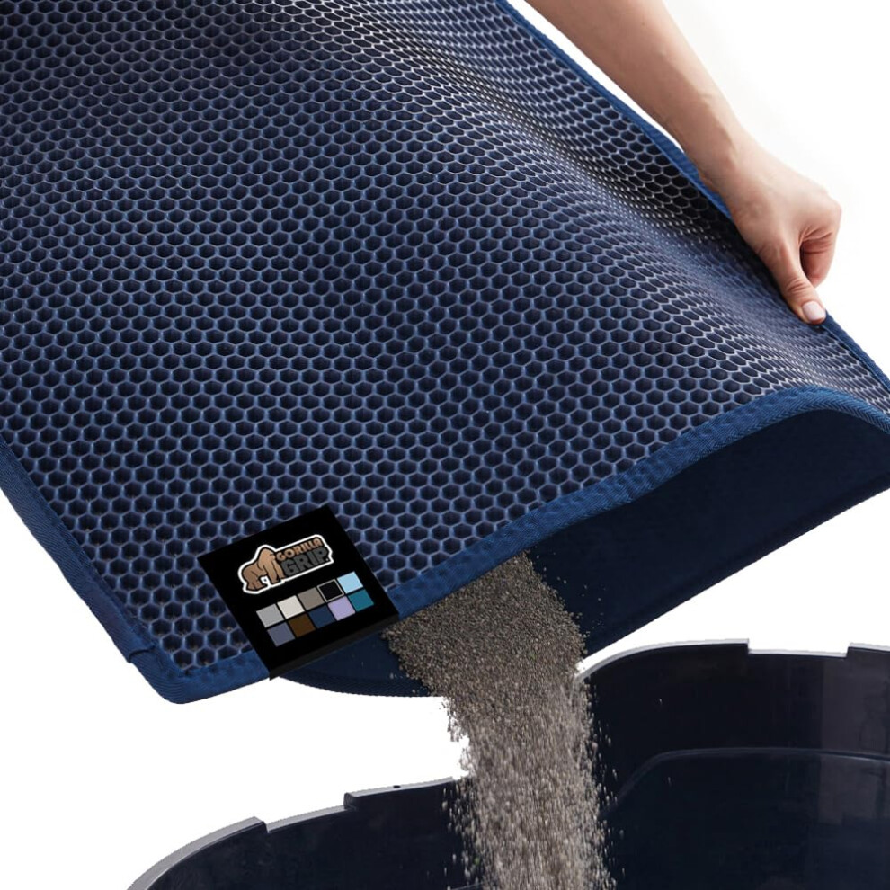 Gorilla Grip Katzenstreumatte Mit Wabenstruktur, 35 X 24, Zweilagige Auffangmatten F R Abfall, Weich Auf Den Pfoten, Zubeh R Und Grundausstattung-image