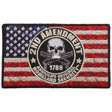 Rick and Morty 2nd Emendment Flag Iron su patch - Artwork ricamato Cuci su patch 4 """" x 2 """"