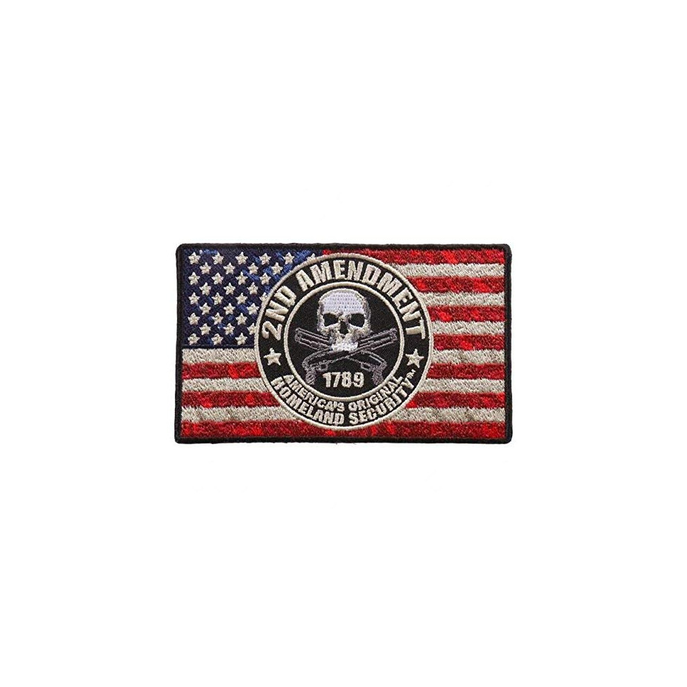 Rick and Morty 2nd Amendment Flag Iron On Patches - Embroidered Artwork Sew On Patch  4"""" x 2