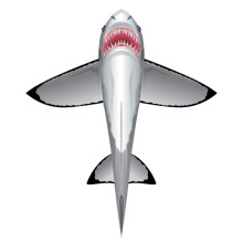 WindNSun Sea Life Great White Shark Nylondrage 60 tommer lang