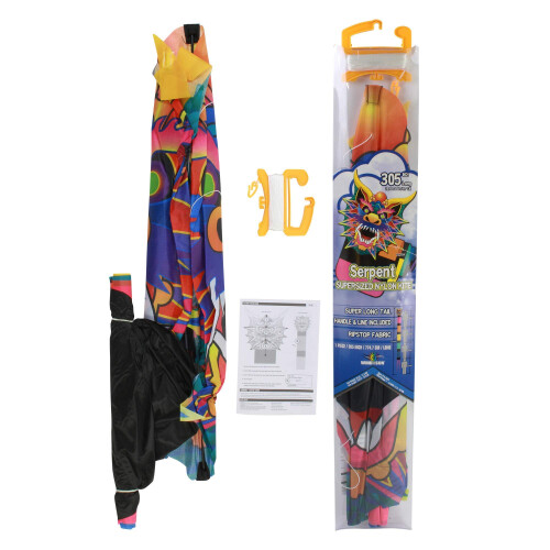 Windnsun Super Size 2D Nylon Kite Long Tail Serpent 305 inch lang 1